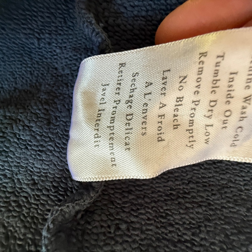 Frank & Eileen Patrick Popover Henley Triple Terry Sweatshirt Medium Dusty Blue - Picture 7 of 9